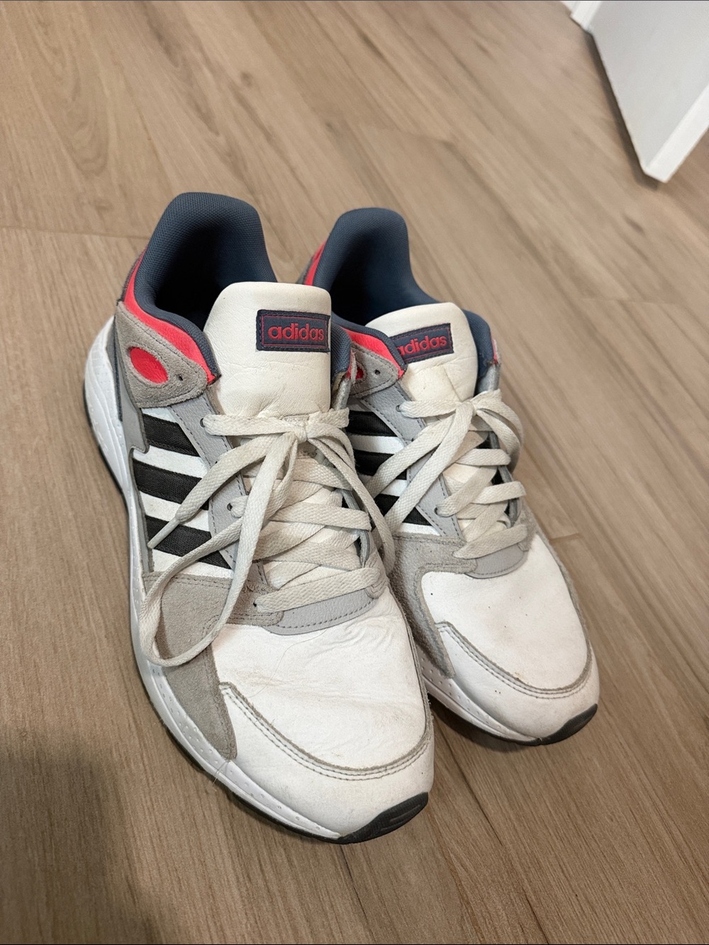 adidas Men’s White, Gray & Pink Athletic Sneakers
